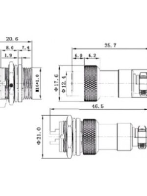 Su Geçirmez Havacılık Konentörü 3 Pin