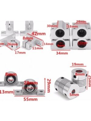 3D Yazıcı Reprap Hareket Kiti 2Mil 1 Vidalı Mil