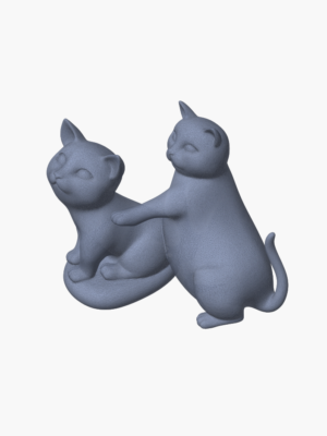 İki Kedi 3D STL Modeli