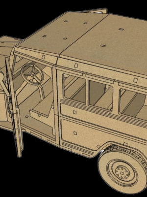 Willys Rural 3D Ahşap Yapboz Maket