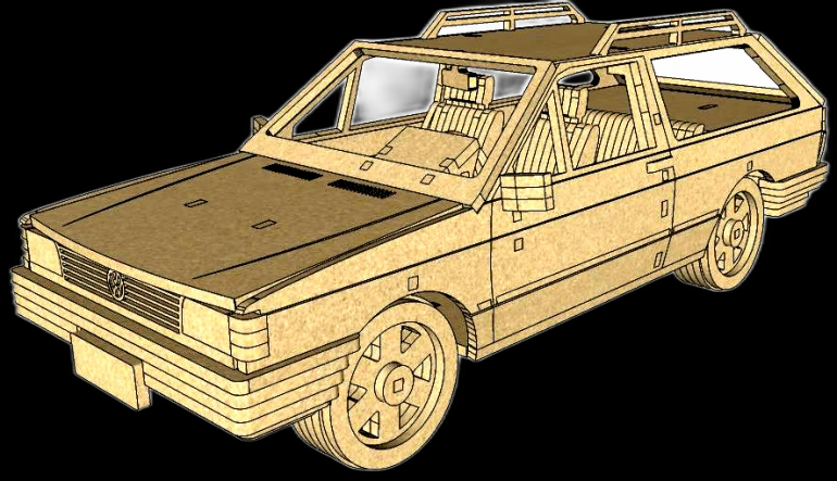 VW Parati Lazer kesim 3d Puzzle