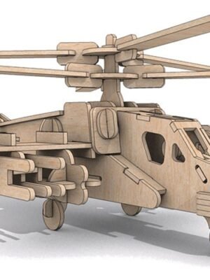 Köpekbalığı Helikopter 3D Ahşap Yapboz