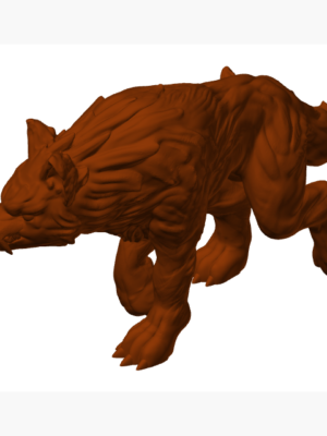 Kaslı Kurt 3D Baskı Modeli