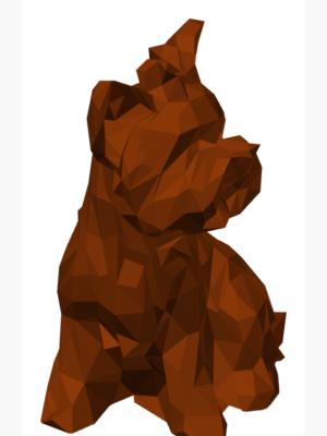 Low Poly Yorkshire Terrier Köpek Heykeli