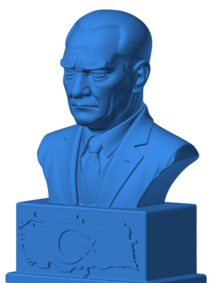 Atatürk Türkiye Haritası Büstü