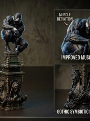 Symbiote Spider-Man Gotik Heykel
