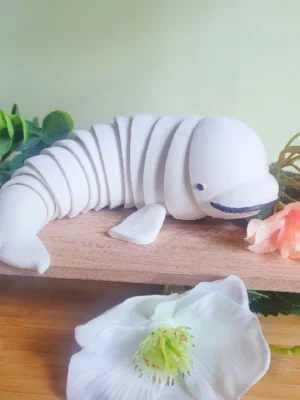 Wiggly Smi Articulated Print In Place Fidget Beluga 3D Baskı Modeli — Fidget Oyuncak