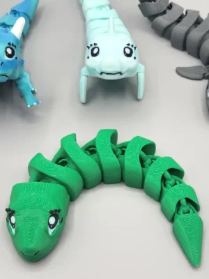 Flexi Fidget Desktop Guardian Cute Snake 3D Baskı Modeli — Fidget Oyuncak