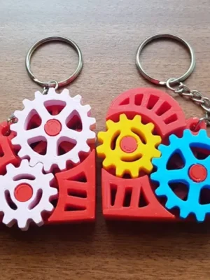 Gear Heart Fidget Toy Keychain 3D Baskı Modeli — Fidget Oyuncak