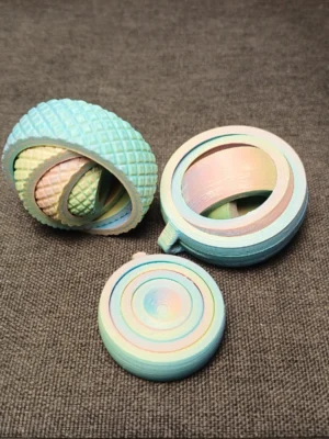 Tactile Fidget Keychain Spinning Fun Rings Toy 3D Baskı Modeli — Fidget Oyuncak