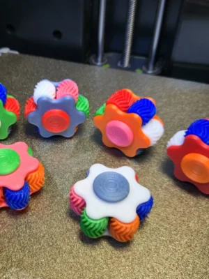 Gear Fidget Toy 05 The Flat Hexagon With A Spin 3D Baskı Modeli — Fidget Oyuncak