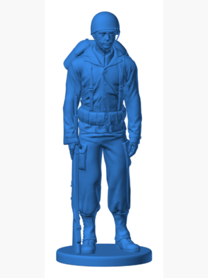 American Soldier WW2 Stand A1 3D Baskı Modeli — Askeri Figür