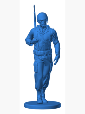 American soldier ww2 walk A1 3D Baskı Modeli — Askeri Figür