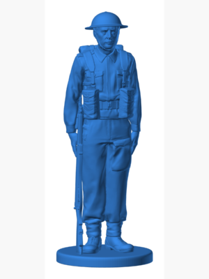 British Soldier WW2 Attention B1 3D Baskı Modeli — Askeri Figür