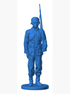 German Soldier WW2 Attention G1 3D Baskı Modeli — Askeri Figür