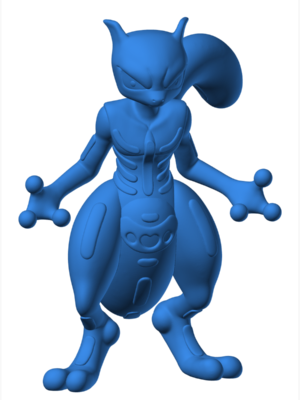 Mewtwo 12 3D Baskı Modeli — Pokémon