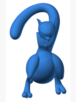 Mewtwo 4 3D Baskı Modeli — Pokémon