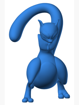 Mewtwo 5 3D Baskı Modeli — Pokémon