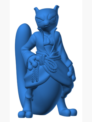 Mewtwo 9 3D Baskı Modeli — Pokémon