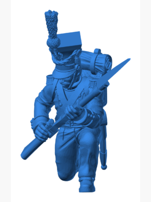 Napoleonic French Voltigeurs Kneeling Set 3D Baskı Modeli — Askeri Figür