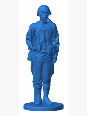 Russian Soldier WW2 Attention R1 3D Baskı Modeli — Askeri Figür