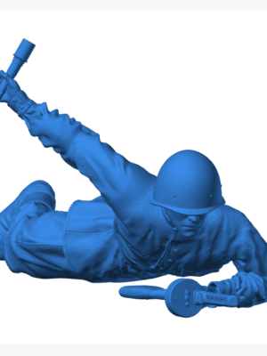 Russian soldier with a grenade 3D Baskı Modeli — Askeri Figür