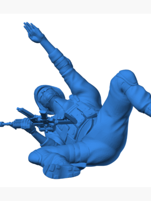 US Marines Modern Soldiers Poses Set 3D Baskı Modeli — Askeri Figür