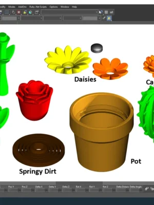 Springy Flower Collection 3D Baskı Modeli — Fidget Oyuncak