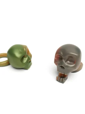 Fidget Skull Articulated Skull Ring And Keychain Set 3D Baskı Modeli — Fidget Oyuncak