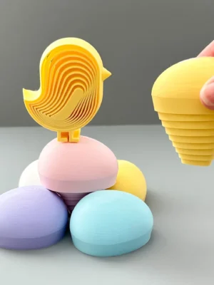 Baby Chick And Easter Egg Layered Fidgets 3D Baskı Modeli — Fidget Oyuncak