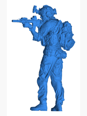 Modern Soldier 3D Baskı Modeli — Askeri Figür