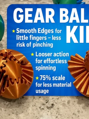 Gear Ball Free Spinning Smooth Edges Great For Kids 3D Baskı Modeli — Fidget Oyuncak