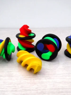 Candy Stripe Shuttle Passthrough Fidget 3D Baskı Modeli — Fidget Oyuncak