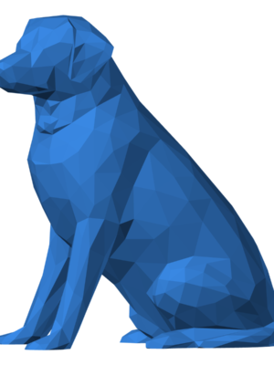 Low Poly Labrador Köpek Heykeli