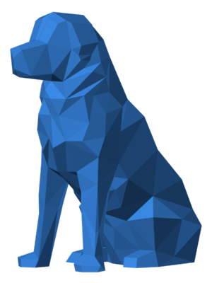 Low Poly Golden Retriever Heykelciği