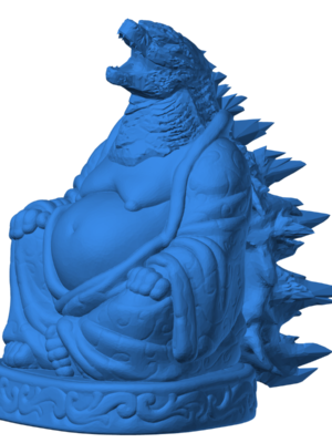 Godzilla Buda Heykel Figürü