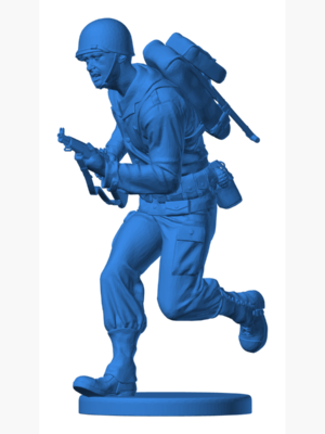 American soldier ww2 run A1 3D Baskı Modeli — Askeri Figür