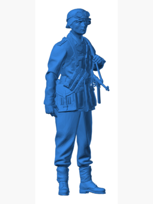 rommel-and-soldiers-afrika-korps 3D Baskı Modeli — Askeri Figür