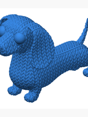 Örgü Dokulu Dachshund Köpek Heykeli