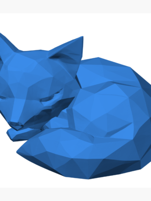 Hayal Kuran Tilki Low Poly Heykelcik