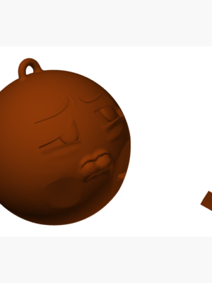 Mavi Yüz Emoji Anahtarlık