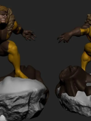 Sabretooth – X-Men 3D Baskı Figür STL Seti – 12 Parça