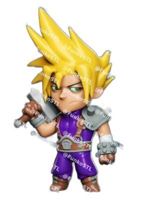 3DXM Cloud Chibi - Final Fantasy Figür 3D Baskı STL Seti (7 Parça)