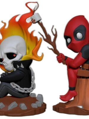 Ghost Rider ve Deadpool Chibi Figür Seti | 3D Baskı STL