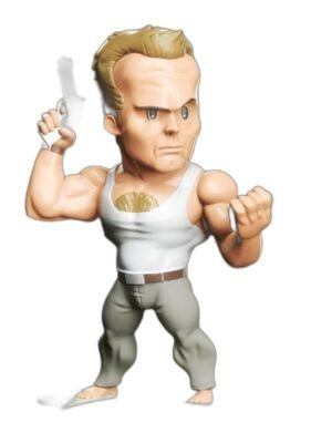 John McClane Chibi 3D Baskı Figür Seti – 8 Parça STL
