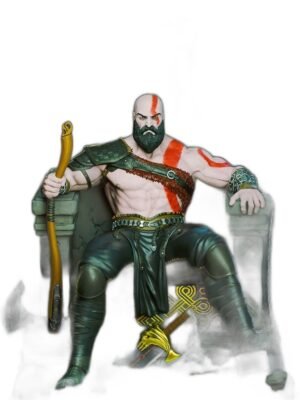 Kratos Taht'ta Oturuyor – God of War 3D Baskı Figür Seti (30 Parça)