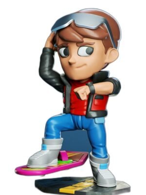 Marty McFly Chibi – Hoverboard 3D Baskı Figür Seti (8 Parça STL)