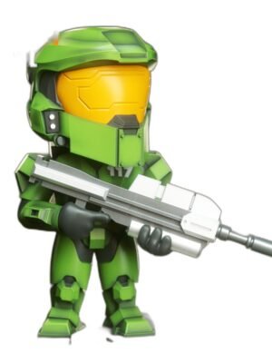 Halo Master Chief Chibi 3D Baskı Figür Seti — 8 Parça STL