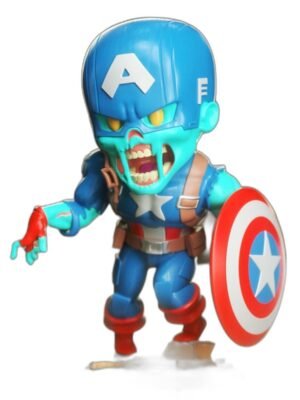 Zombie Kaptan Amerika Chibi 3D Baskı Figür Seti – 7 Parça STL