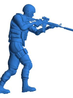 US Marines Modern Soldiers Poses Set 3D Baskı Modeli — Askeri Figür